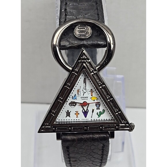 Today Timewear Southwest Watch Triangle Dial Tribal Symbols Leather New Battery main image 10